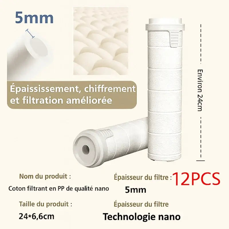 Filtres de rechange pommeau de douche AquaPulse™ – Lot de 12 - Ma boutique