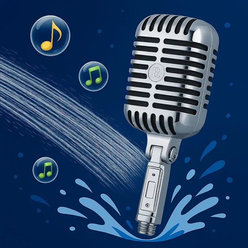 🎙️ StarDouche™ Le pommeau microphone au look des micros vintages années 50 pour chanter sous la douche comme une star ! - Ma boutique