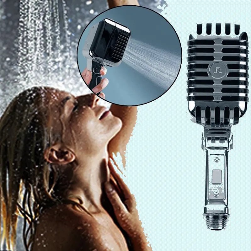 🎙️ StarDouche™ Le pommeau microphone au look des micros vintages années 50 pour chanter sous la douche comme une star ! - Ma boutique