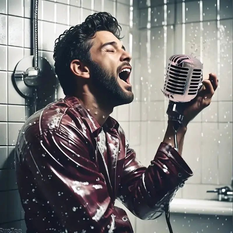 🎙️ StarDouche™ Le pommeau microphone au look des micros vintages années 50 pour chanter sous la douche comme une star ! - Ma boutique