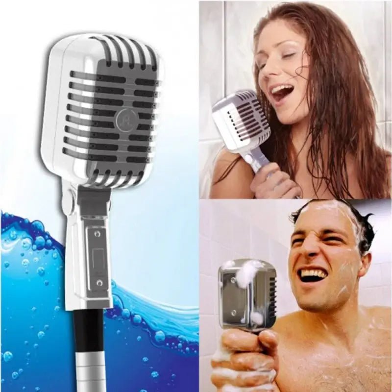 🎙️ StarDouche™ Le pommeau microphone au look des micros vintages années 50 pour chanter sous la douche comme une star ! - Ma boutique